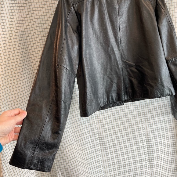 PRESTON & YORK Black Leather Button Up Jacket 🥀 Medium - Picture 4 of 10